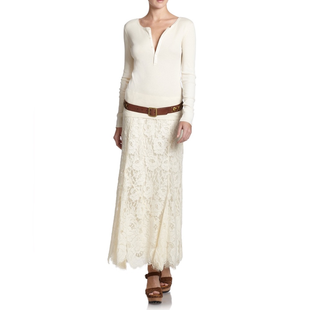 Polo Ralph Lauren Floral Lace Maxi Skirt